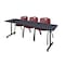 Kobe Rectangle Training Table, 84" W, 29" H, Laminate Top, Gray MKTRCT8424GY47BY - alternate 1